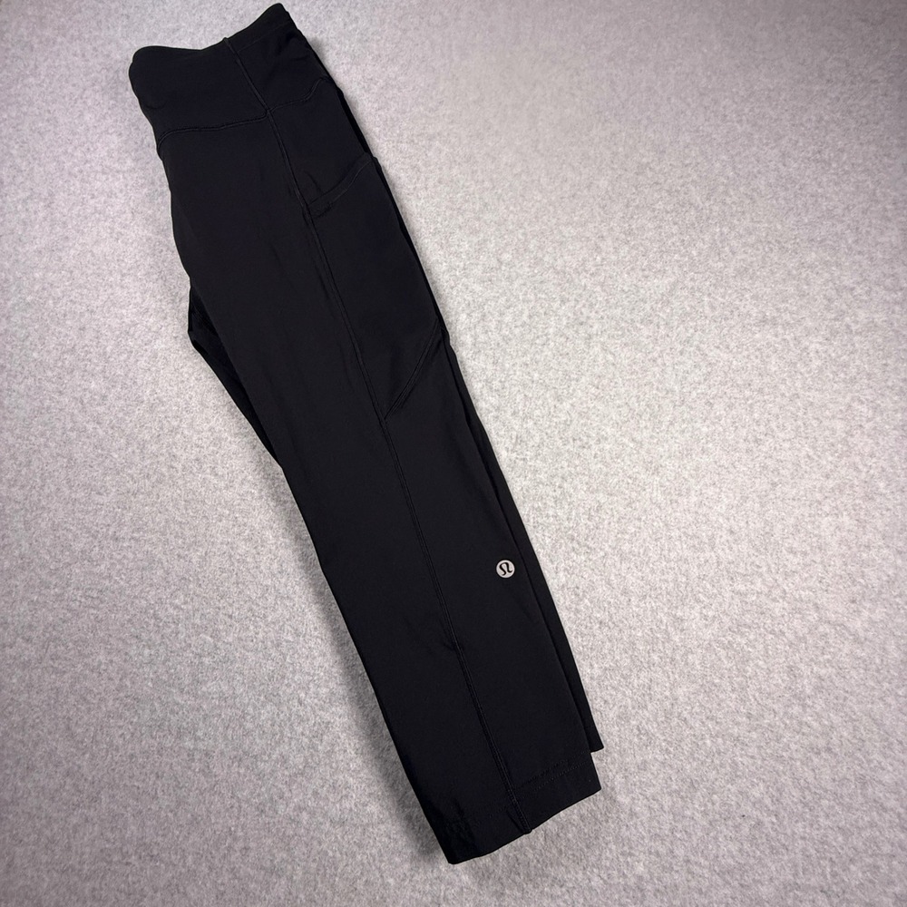 Lululemon Leggings Women 10 Black All the Right Places Crop Pockets Excellent